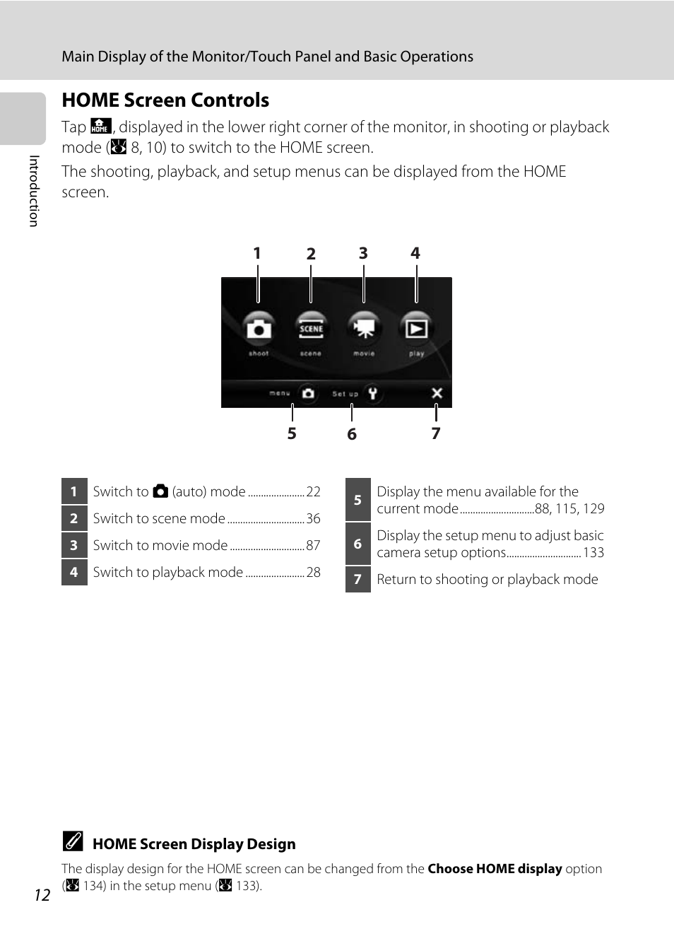 Home screen controls | Nikon Coolpix S60 User Manual | Page 24 / 184