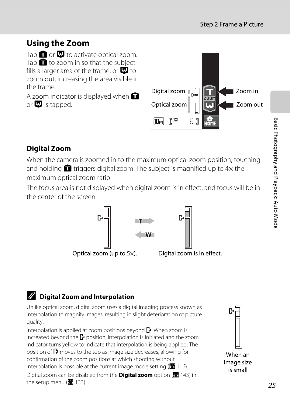 Using the zoom, Digital zoom | Nikon Coolpix S60 User Manual | Page 37 / 184