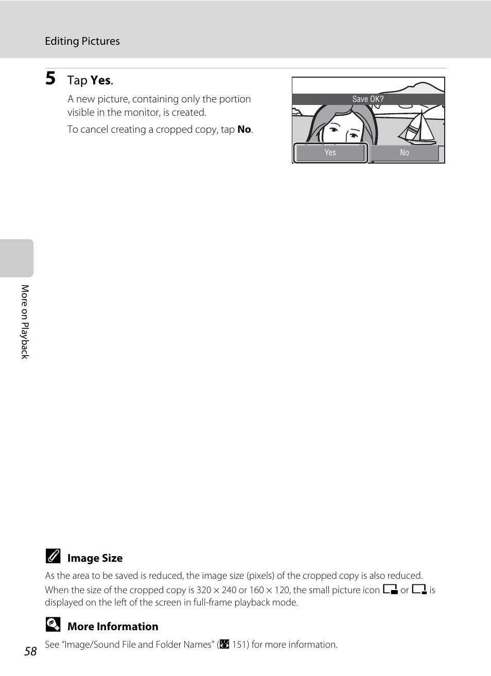 Tap yes | Nikon Coolpix S60 User Manual | Page 70 / 184