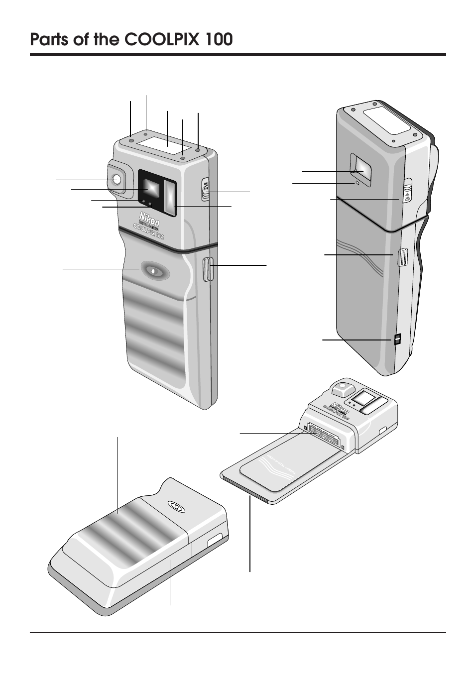 Parts of the coolpix 100 | Nikon Coolpix 100 User Manual | Page 16 / 50