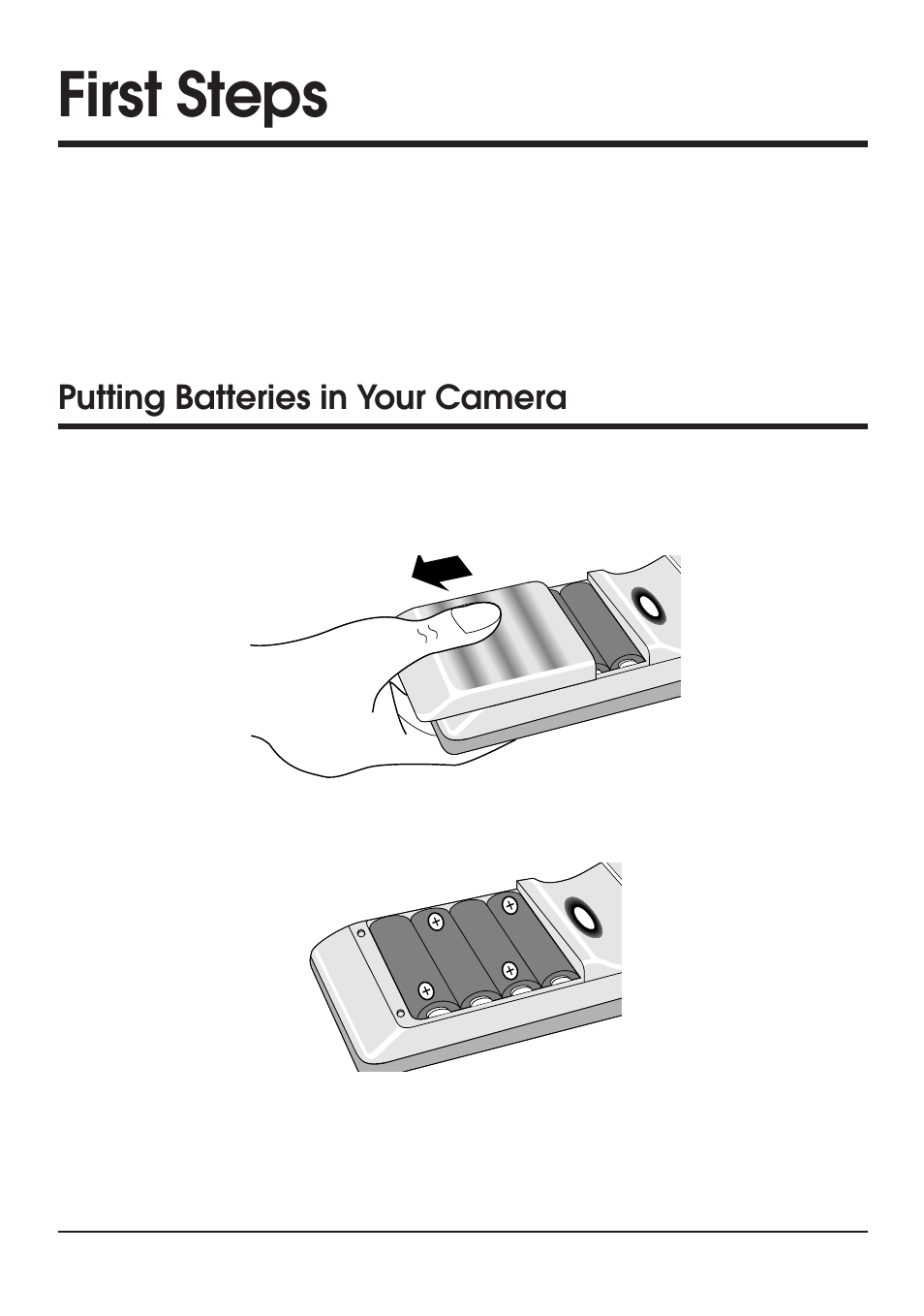 First steps, Putting batteries in your camera | Nikon Coolpix 100 User Manual | Page 22 / 50