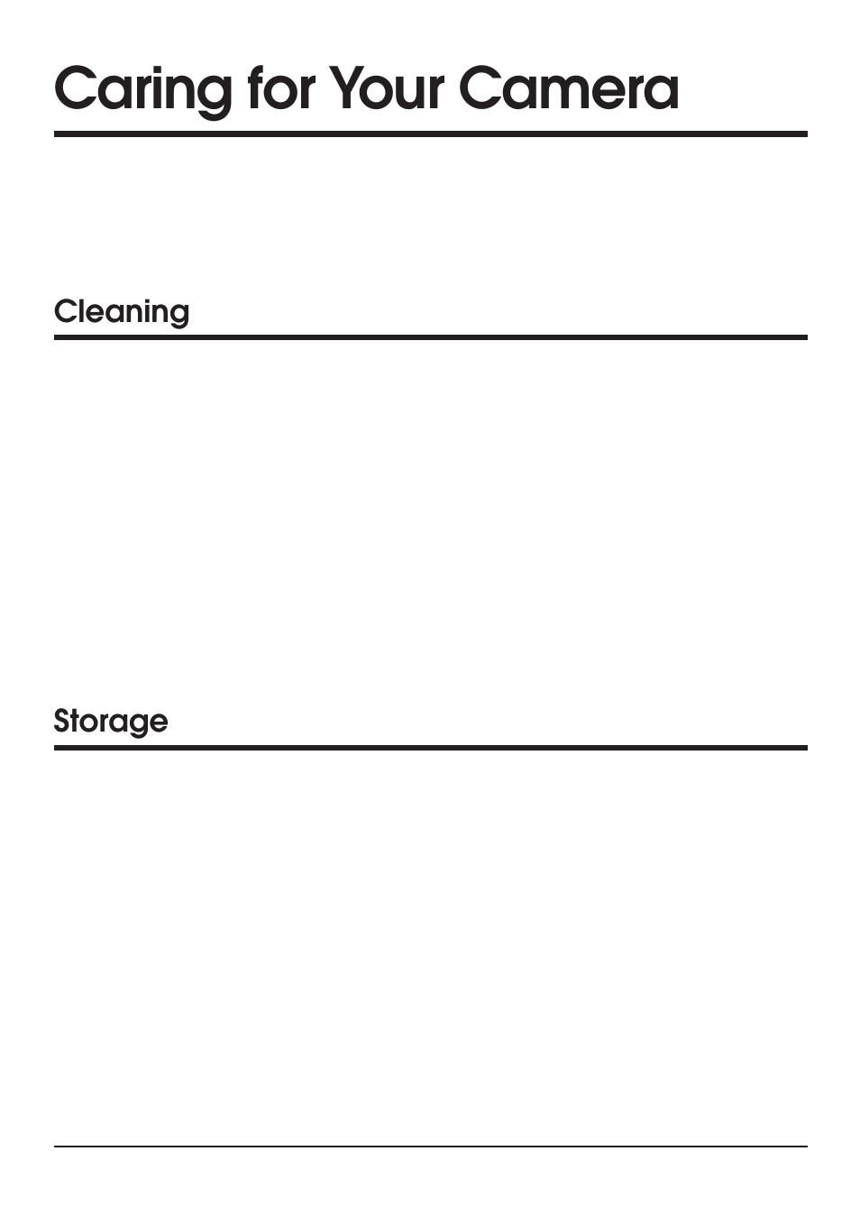 Caring for your camera, Cleaning, Storage | Nikon Coolpix 100 User Manual | Page 42 / 50