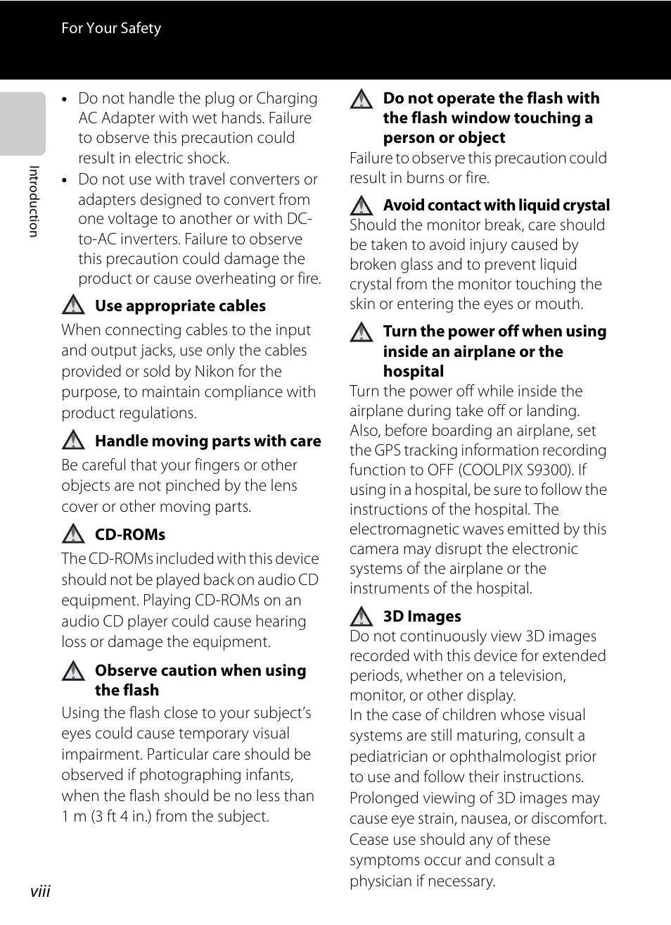 Nikon Coolpix S9300 User Manual | Page 10 / 244