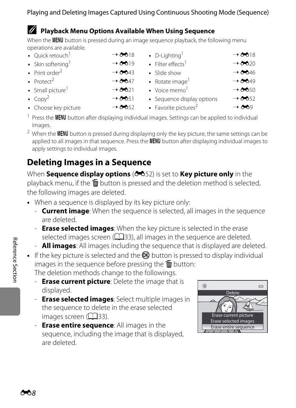 Deleting images in a sequence | Nikon Coolpix S9300 User Manual | Page 128 / 244