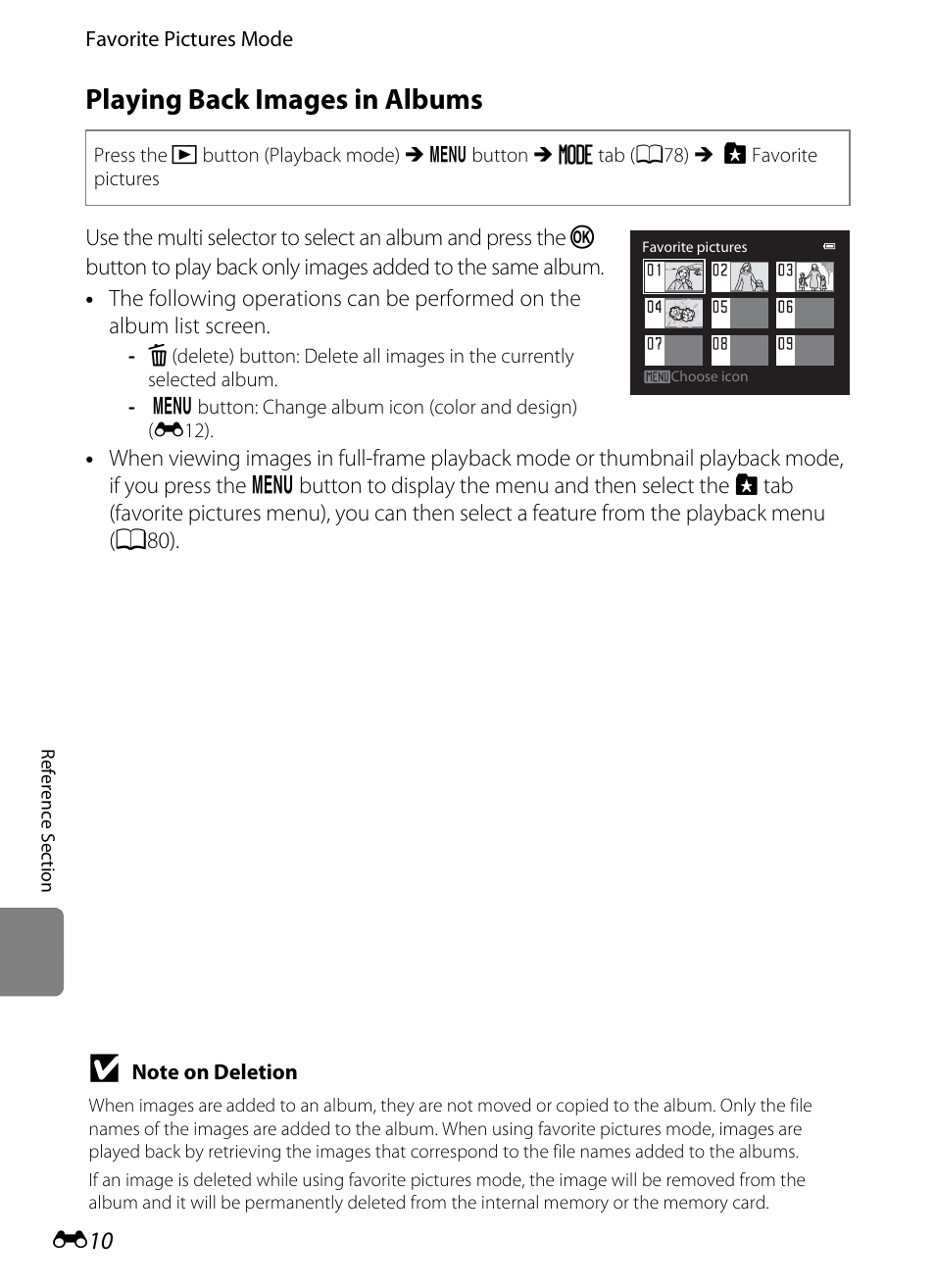 Playing back images in albums | Nikon Coolpix S9300 User Manual | Page 130 / 244