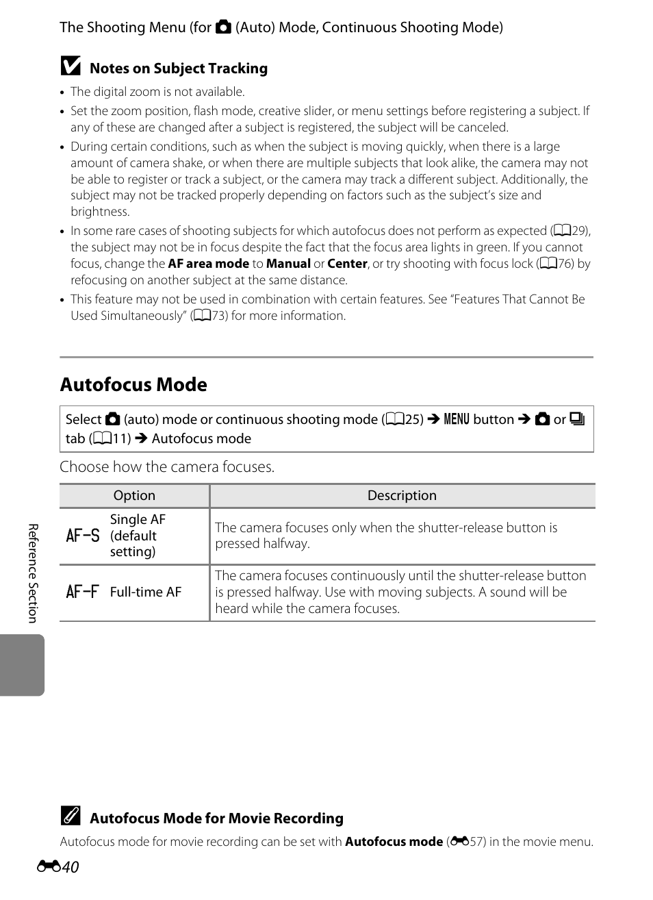 Autofocus mode | Nikon Coolpix S9300 User Manual | Page 160 / 244