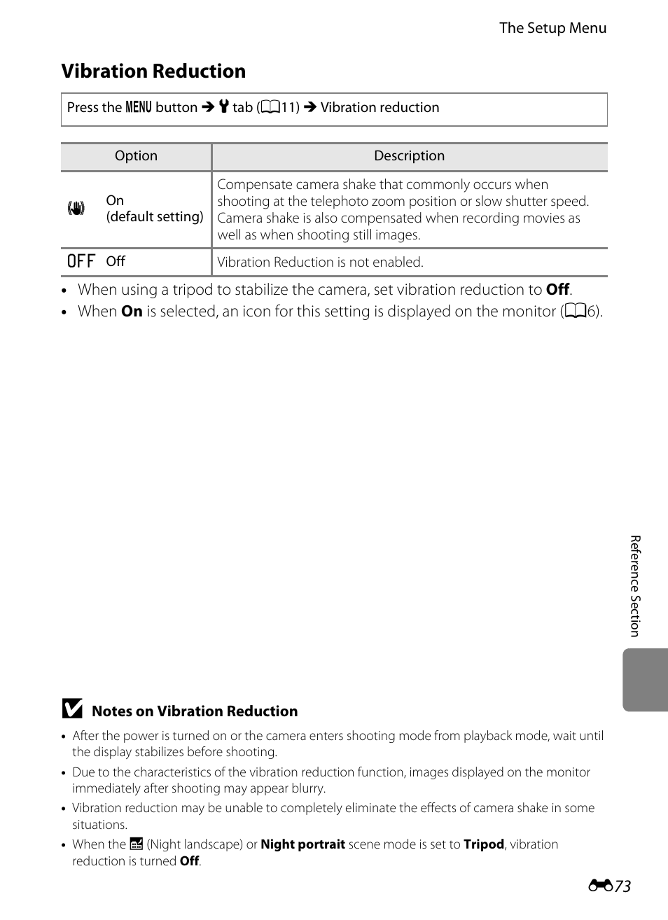 Vibration reduction | Nikon Coolpix S9300 User Manual | Page 193 / 244