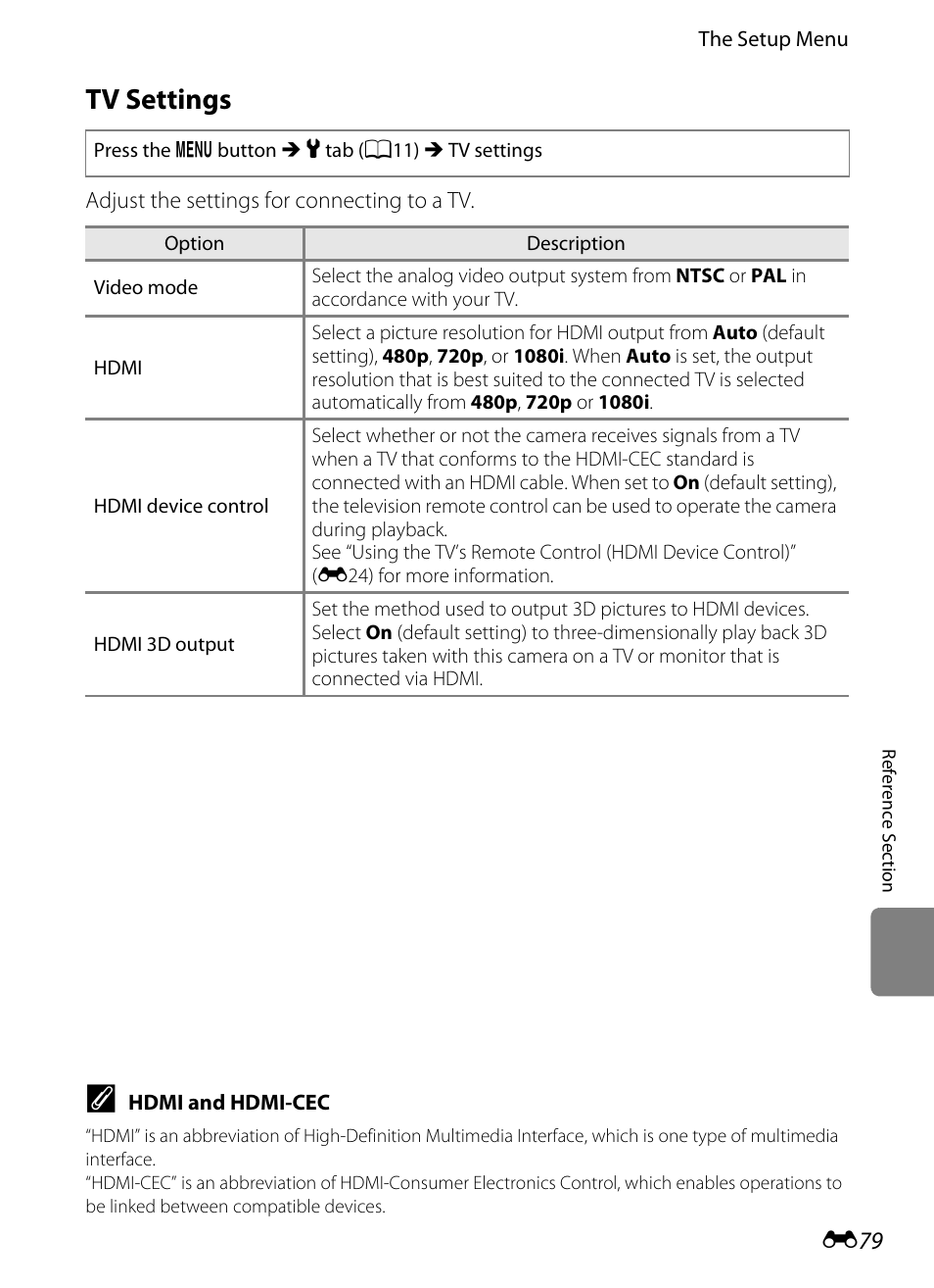 Tv settings | Nikon Coolpix S9300 User Manual | Page 199 / 244