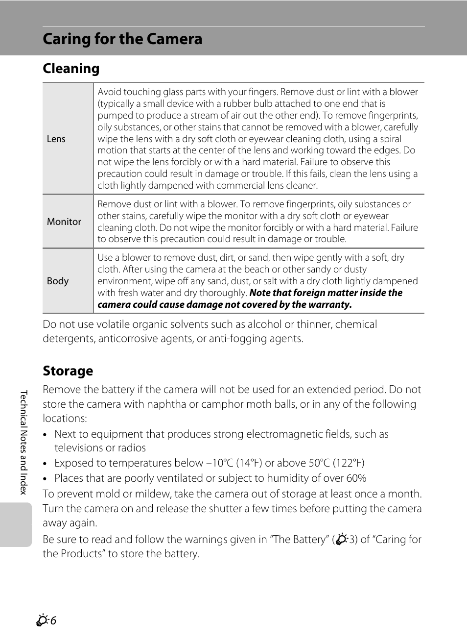 Caring for the camera, Cleaning, Storage | Nikon Coolpix S9300 User Manual | Page 222 / 244