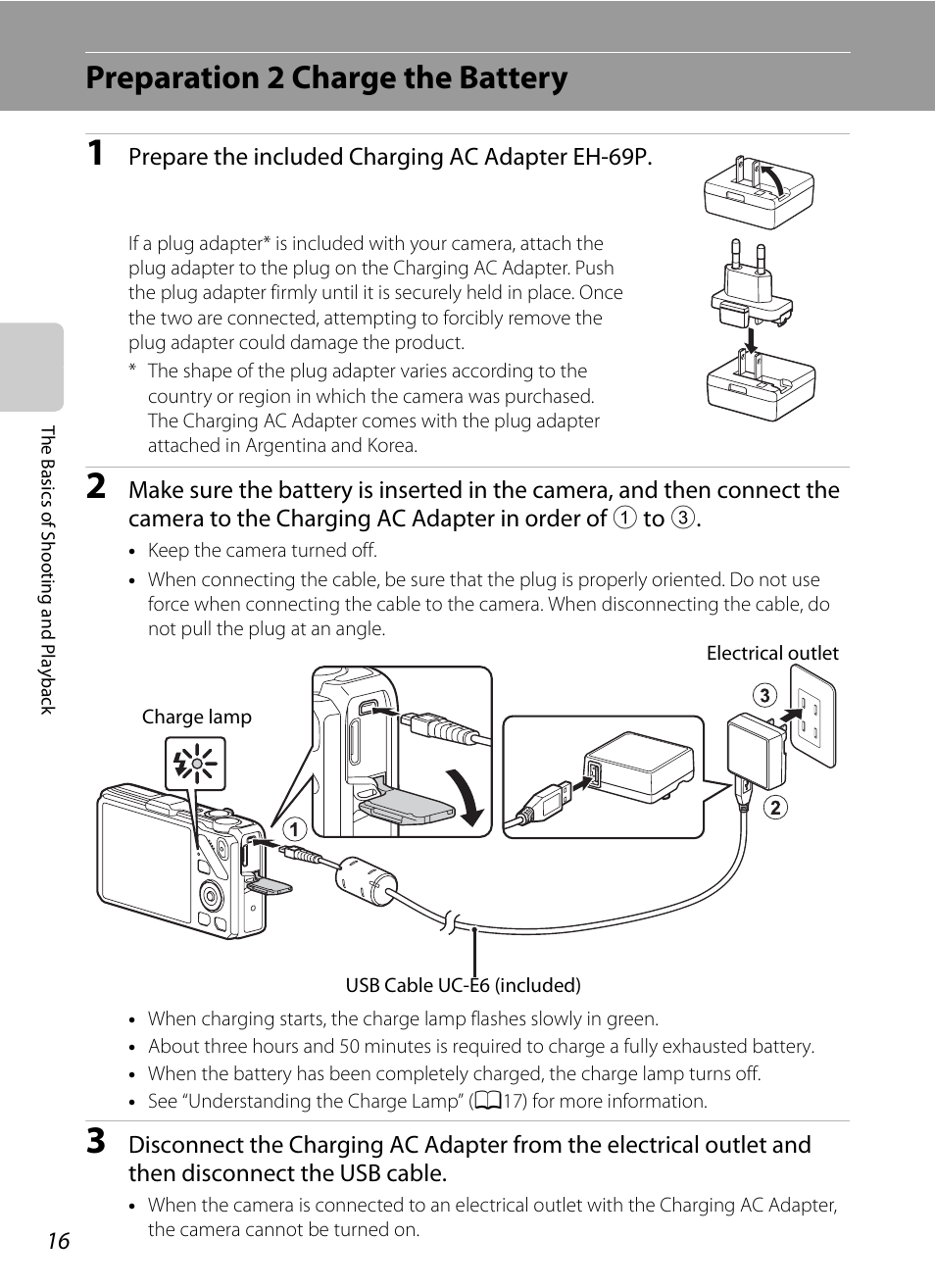 Preparation 2 charge the battery | Nikon Coolpix S9300 User Manual | Page 34 / 244