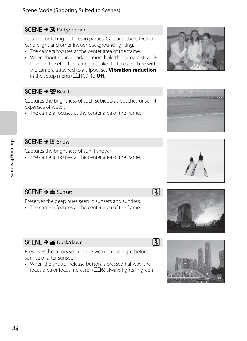 Rty/indoor (a44), A44), Sunset (a44) | Nikon Coolpix S9300 User Manual | Page 62 / 244