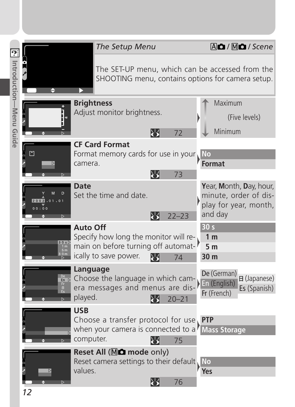 Intr oduction—menu guide | Nikon Coolpix 2500 User Manual | Page 24 / 120