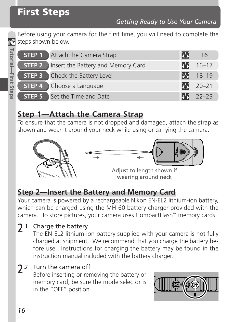 First steps | Nikon Coolpix 2500 User Manual | Page 28 / 120