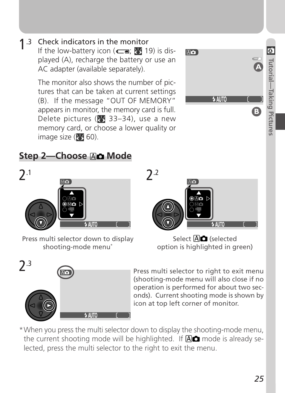 Step 2—choose mode | Nikon Coolpix 2500 User Manual | Page 37 / 120