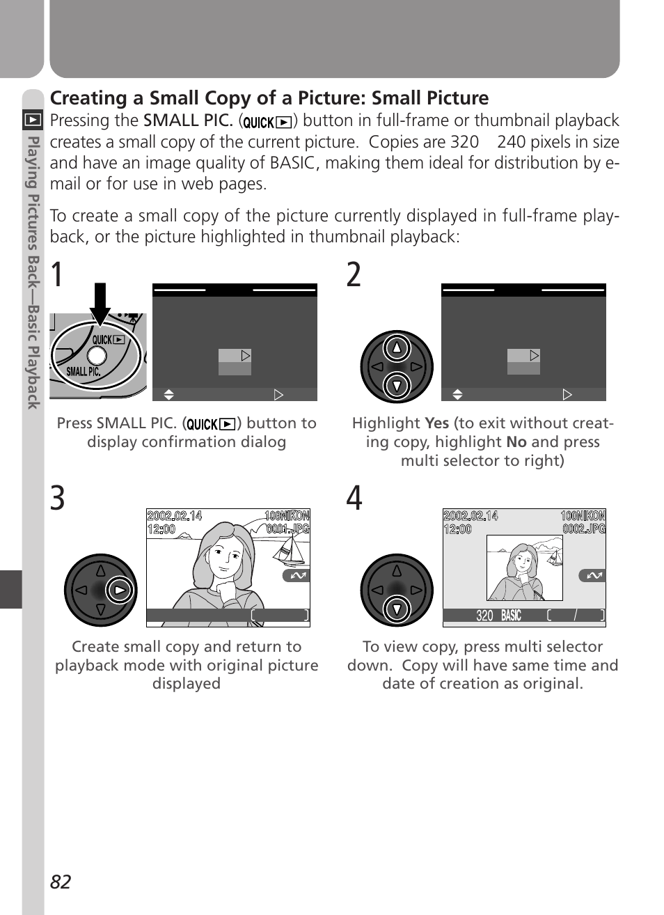 Creating a small copy of a picture: small picture | Nikon Coolpix 2500 User Manual | Page 94 / 120