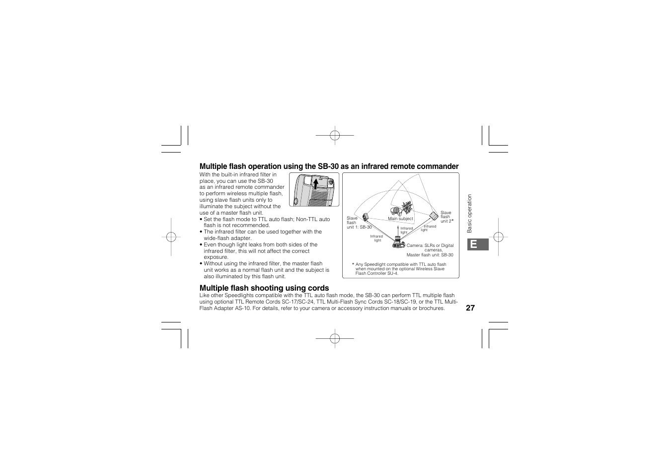 Multiple flash shooting using cords | Nikon SB-30 User Manual | Page 29 / 139