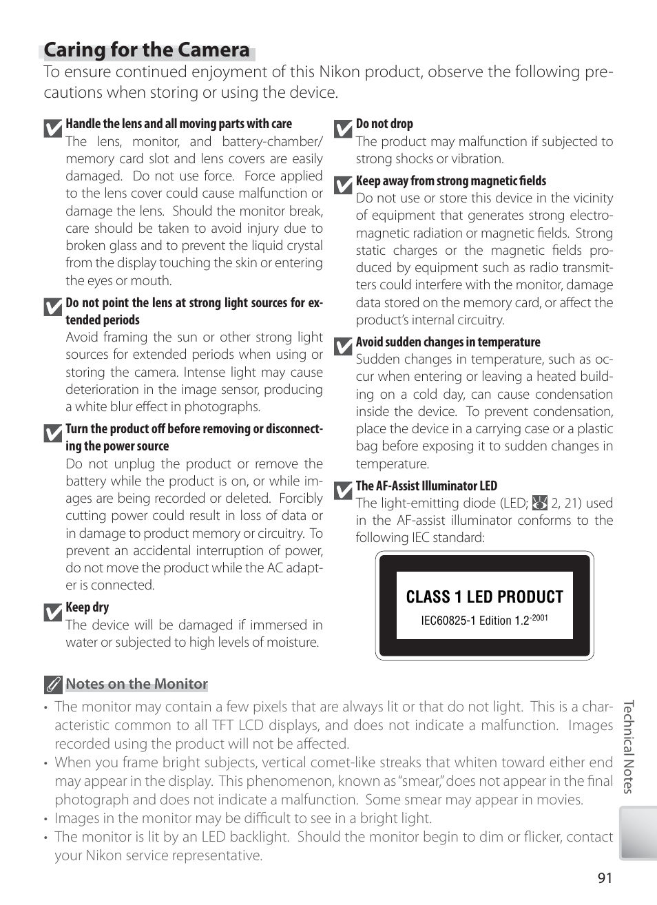 Caring for the camera | Nikon COOLPIX S6 User Manual | Page 101 / 119