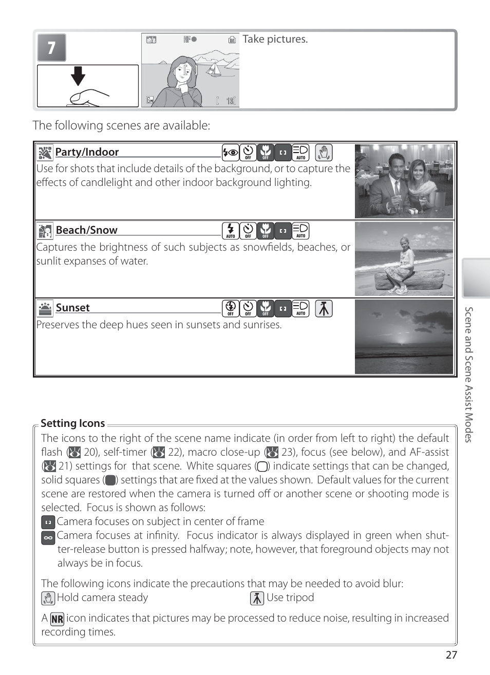 The following scenes are available | Nikon COOLPIX S6 User Manual | Page 37 / 119