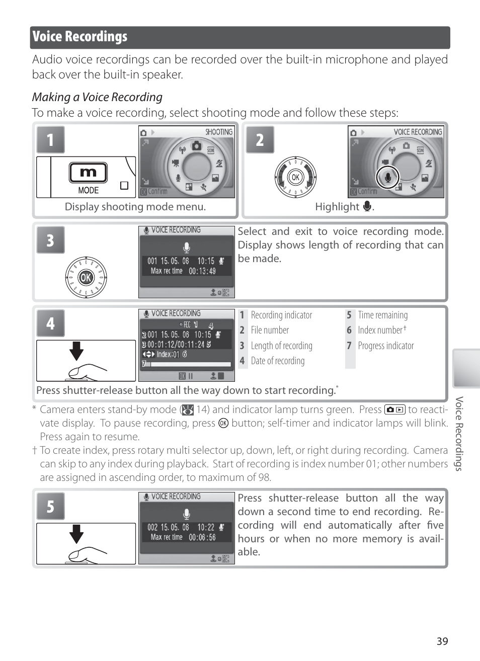 Voice recordings | Nikon COOLPIX S6 User Manual | Page 49 / 119