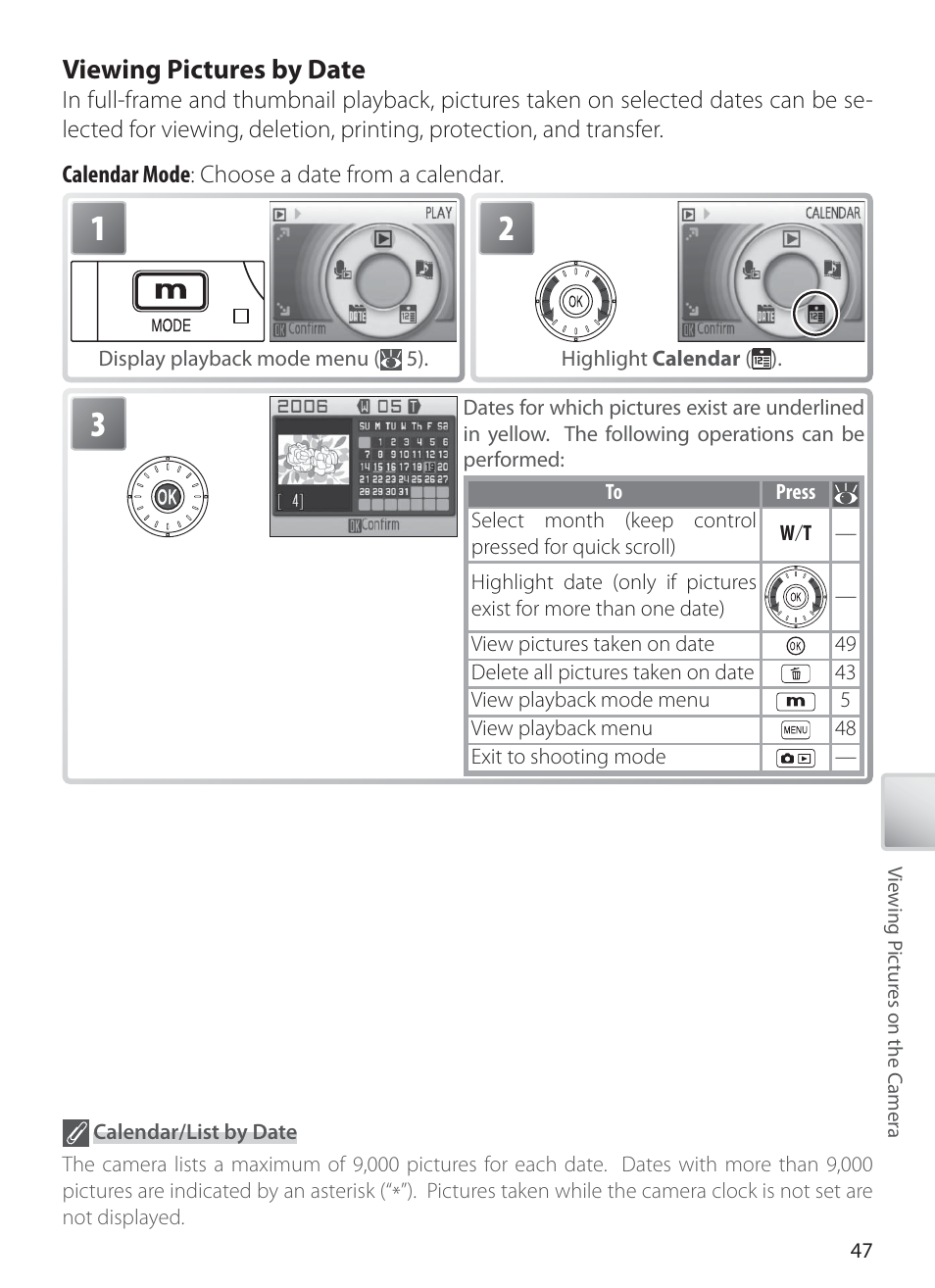 Viewing pictures by date | Nikon COOLPIX S6 User Manual | Page 57 / 119