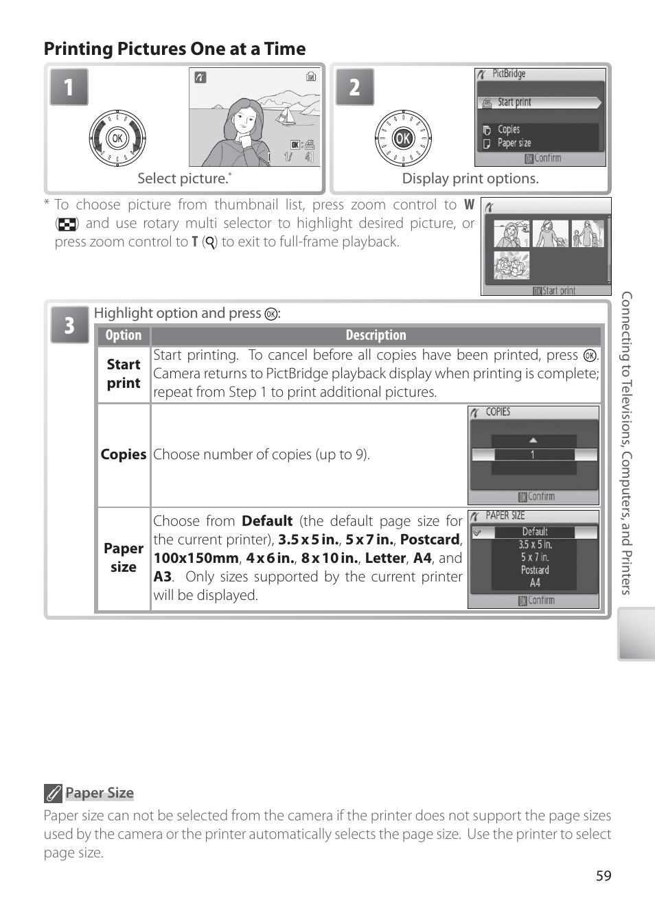 Printing pictures one at a time | Nikon COOLPIX S6 User Manual | Page 69 / 119