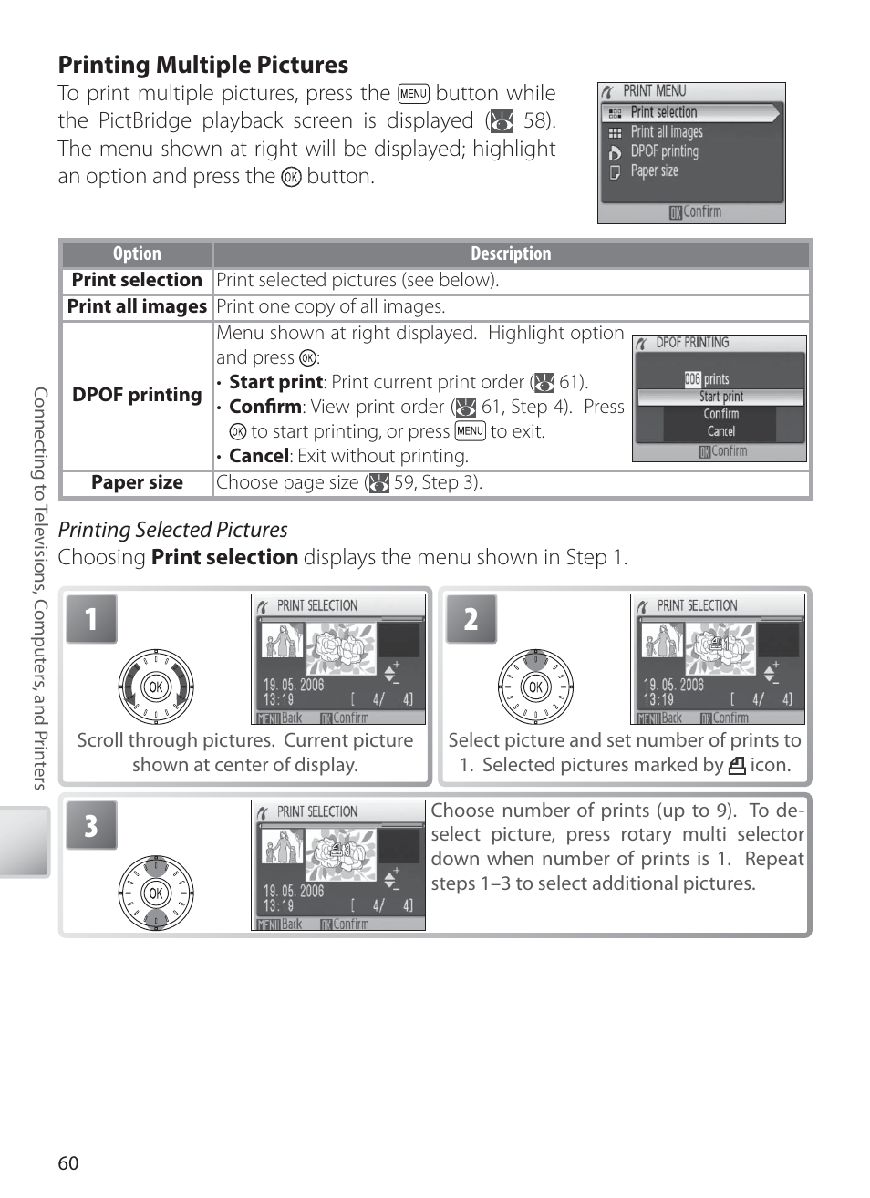 Printing multiple pictures | Nikon COOLPIX S6 User Manual | Page 70 / 119