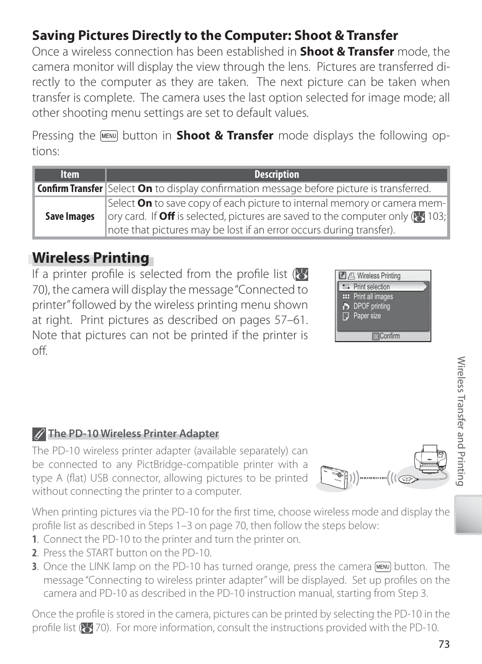 Wireless printing | Nikon COOLPIX S6 User Manual | Page 83 / 119