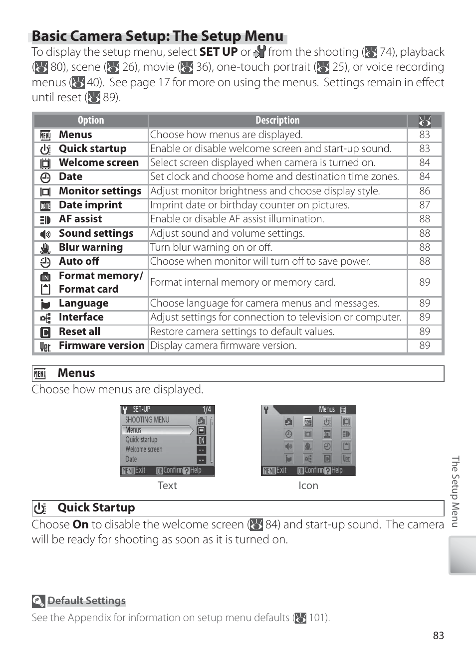 Basic camera setup: the setup menu | Nikon COOLPIX S6 User Manual | Page 93 / 119