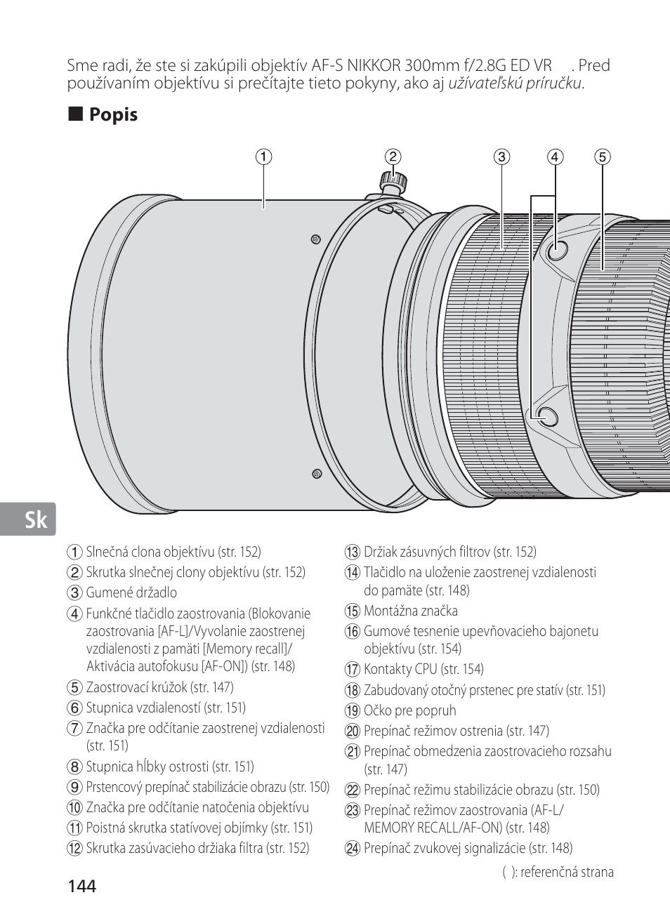 Jp en de fr es se ru nl it sk sk kr | Nikon AF-S Nikkor 300mm f/2.8G ED VR II User Manual | Page 144 / 204