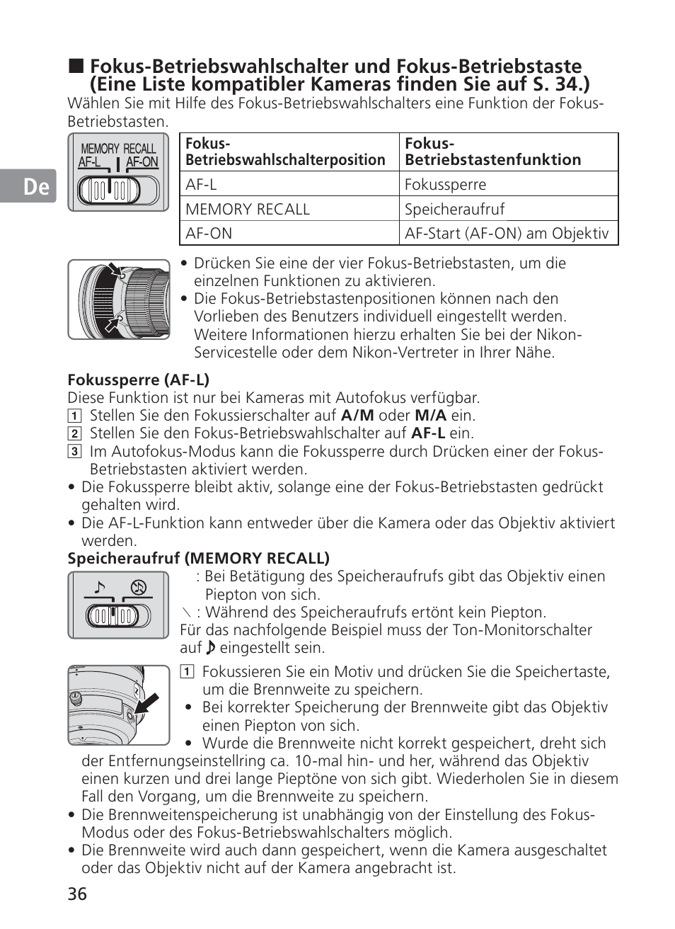 Jp en de fr es se ru nl it ck ch kr | Nikon AF-S Nikkor 300mm f/2.8G ED VR II User Manual | Page 36 / 204
