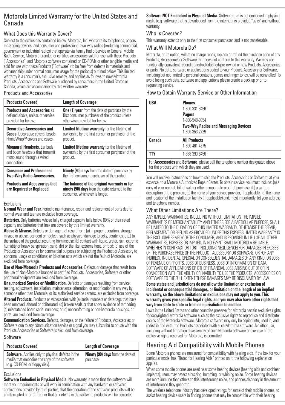 Hearing aid compatibility with mobile phones | Nikon MOTO VE240 User Manual | Page 8 / 10