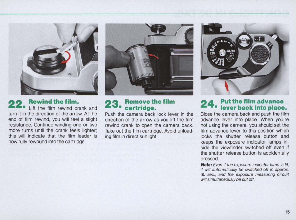 Set the asa/iso film speed, Hold the camera and point it at the subject | Nikon FM2 User Manual | Page 15 / 78