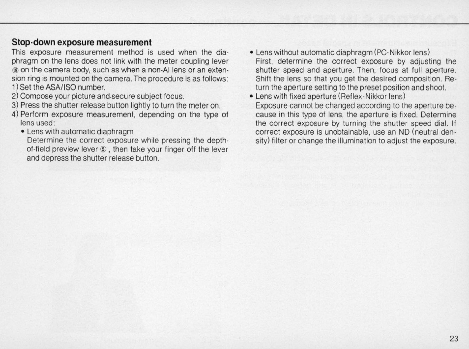 Nikon FM2 User Manual | Page 23 / 78