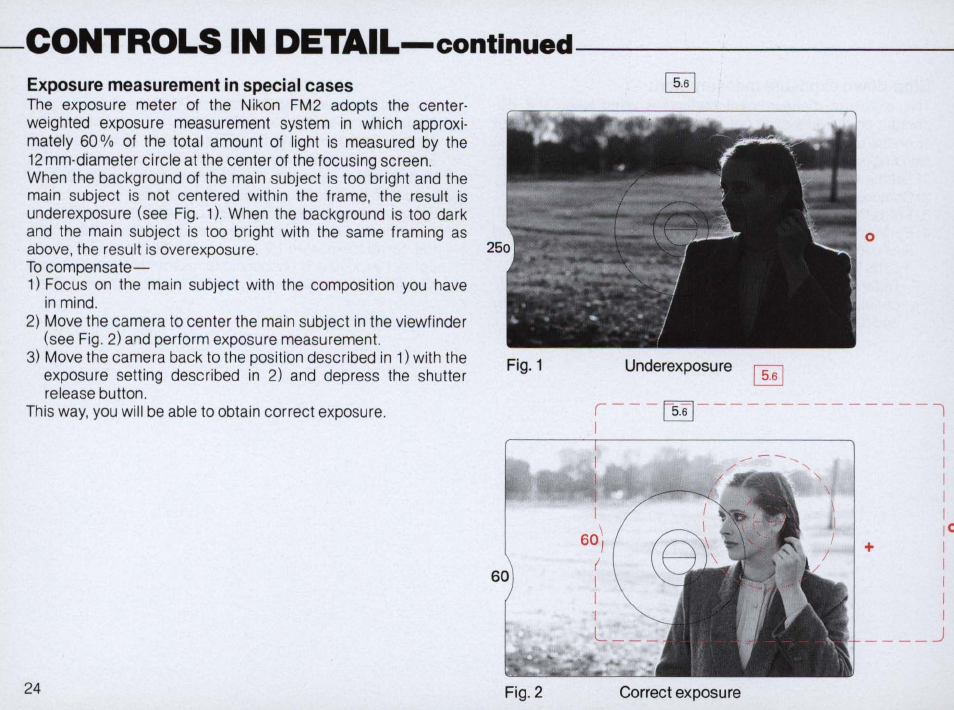 Controls in detail —continued | Nikon FM2 User Manual | Page 24 / 78