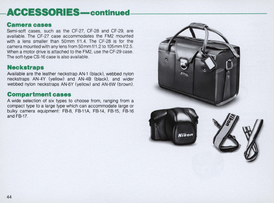 Flash photography | Nikon FM2 User Manual | Page 44 / 78