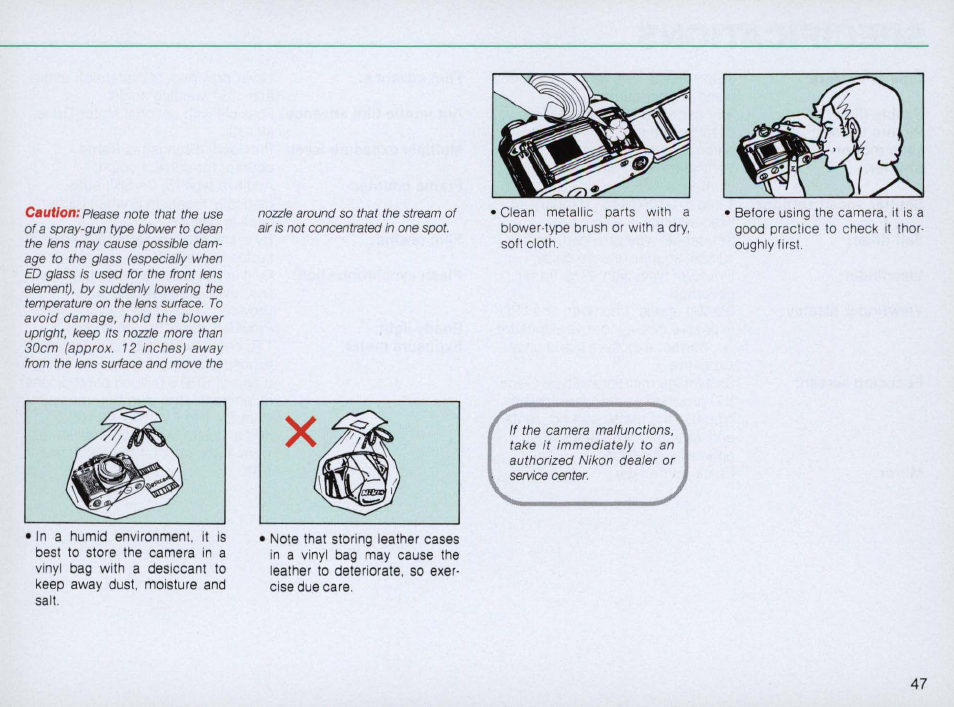 Ready-light status per shutter speed dial setting | Nikon FM2 User Manual | Page 47 / 78