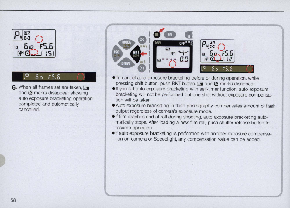 Operation in programmed auto exposure mode, Operation in manual exposure mode 5 - 4 7 | Nikon N6000 User Manual | Page 58 / 132
