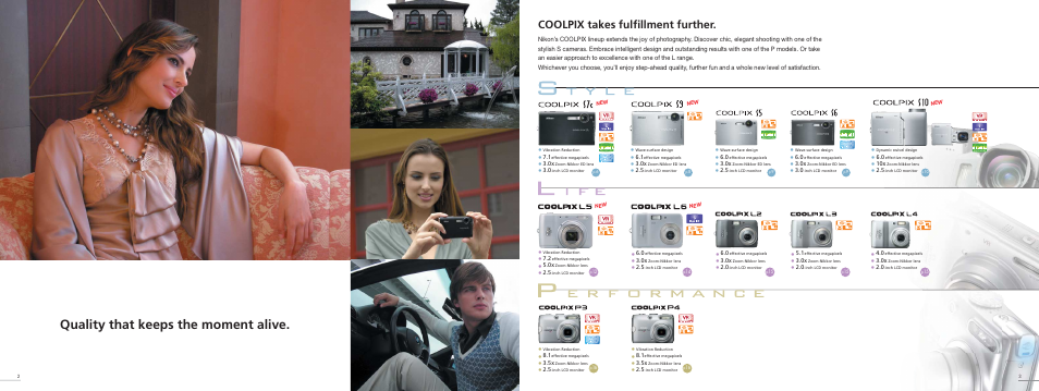 Quality that keeps the moment alive, Coolpix takes fulfi llment further | Nikon COOLPIX Digital Camera Lineup User Manual | Page 2 / 15