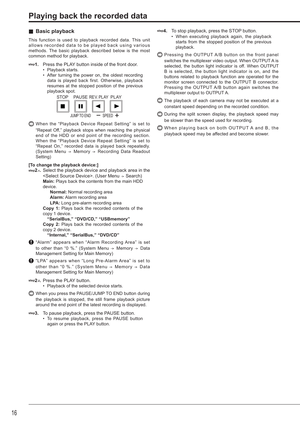 Playing back the recorded data | Nikon DX-TL4516E User Manual | Page 16 / 37