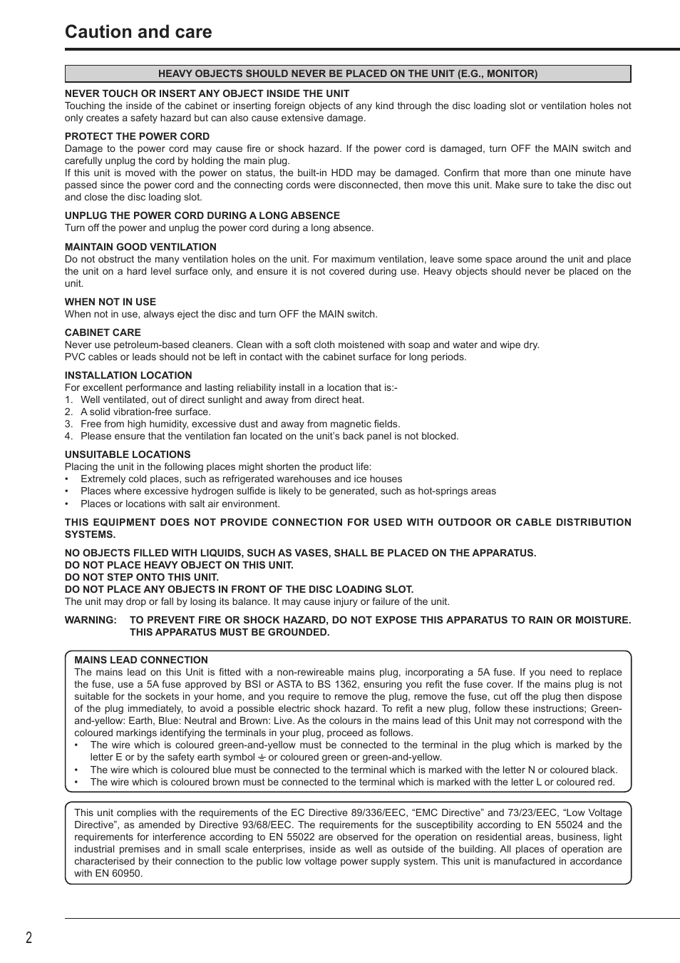 Caution and care | Nikon DX-TL4516E User Manual | Page 2 / 37