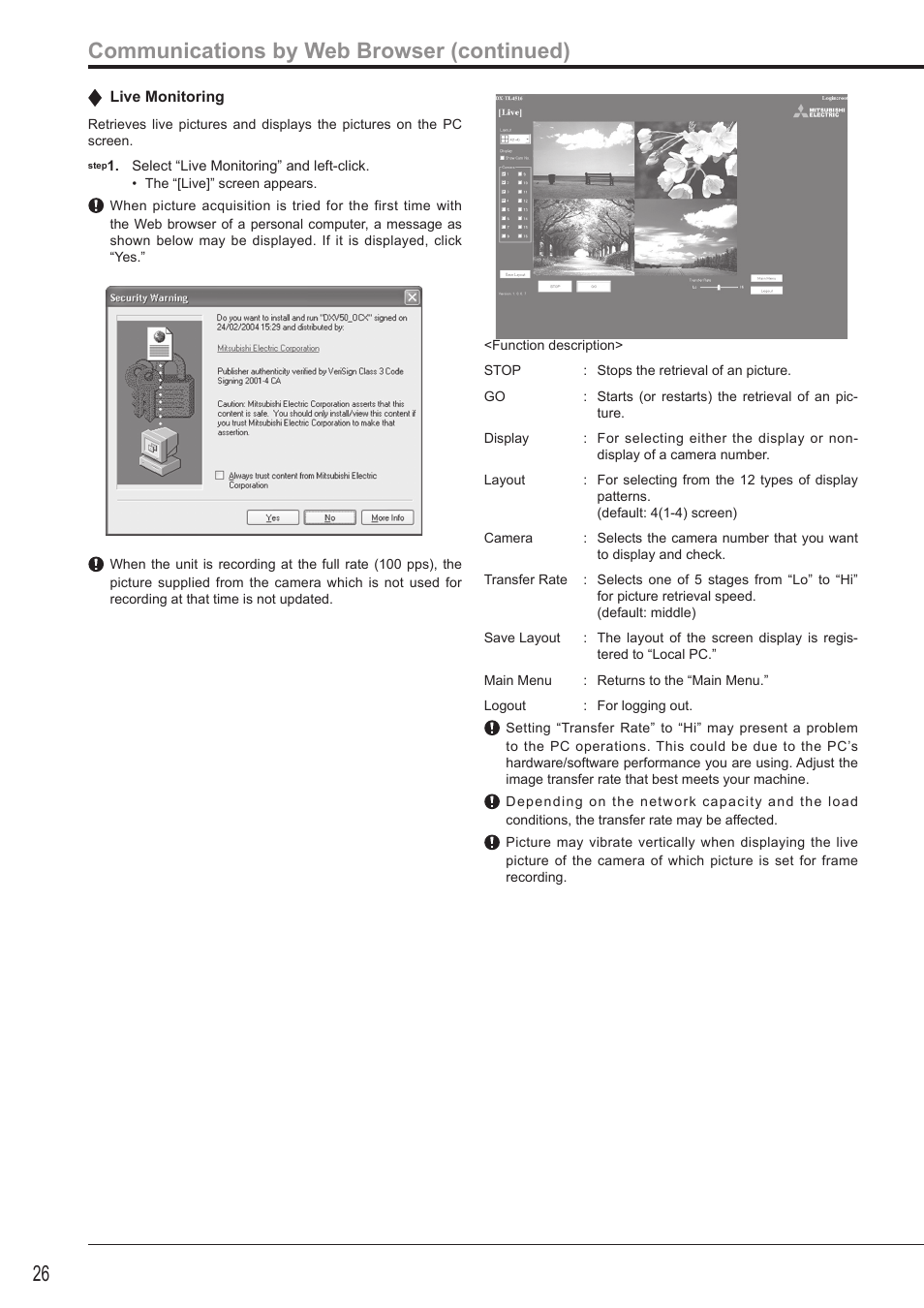 Communications by web browser (continued) | Nikon DX-TL4516E User Manual | Page 26 / 37