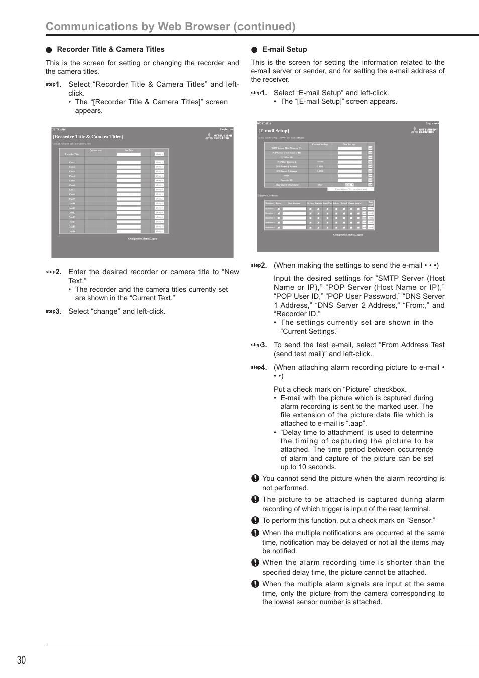 Communications by web browser (continued) | Nikon DX-TL4516E User Manual | Page 30 / 37