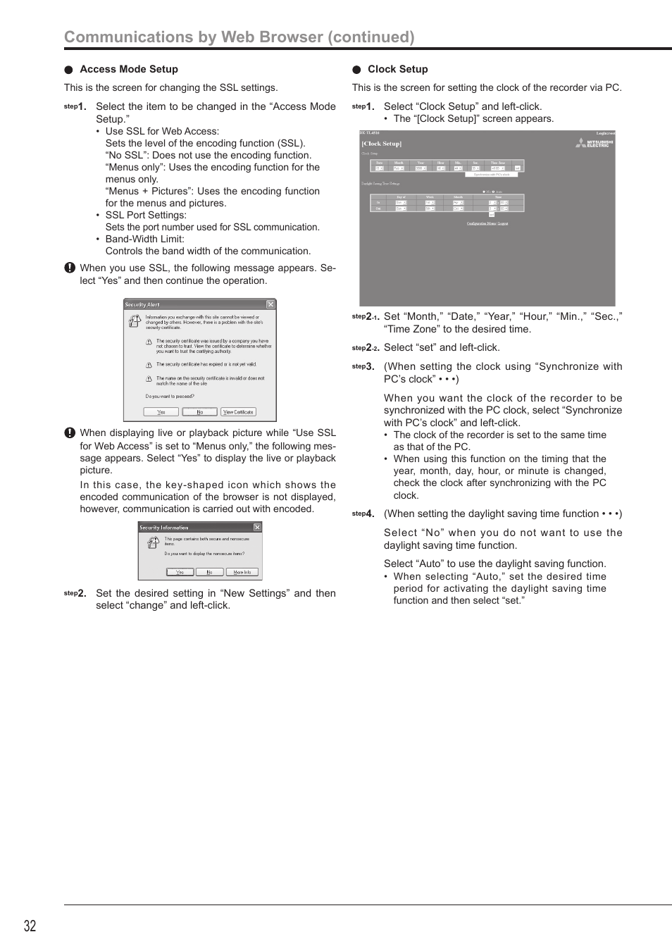 Communications by web browser (continued) | Nikon DX-TL4516E User Manual | Page 32 / 37