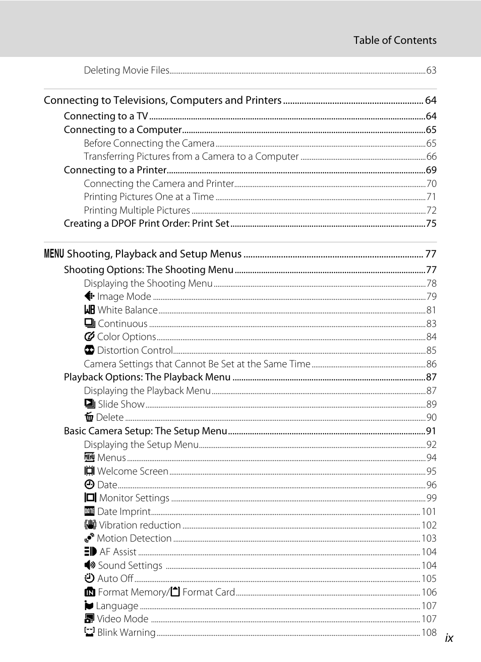 Nikon Coolpix L100 User Manual | Page 11 / 148