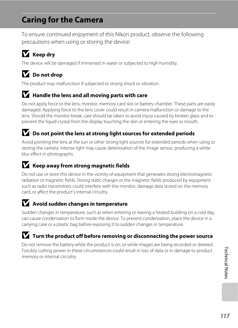 Caring for the camera | Nikon Coolpix L100 User Manual | Page 129 / 148