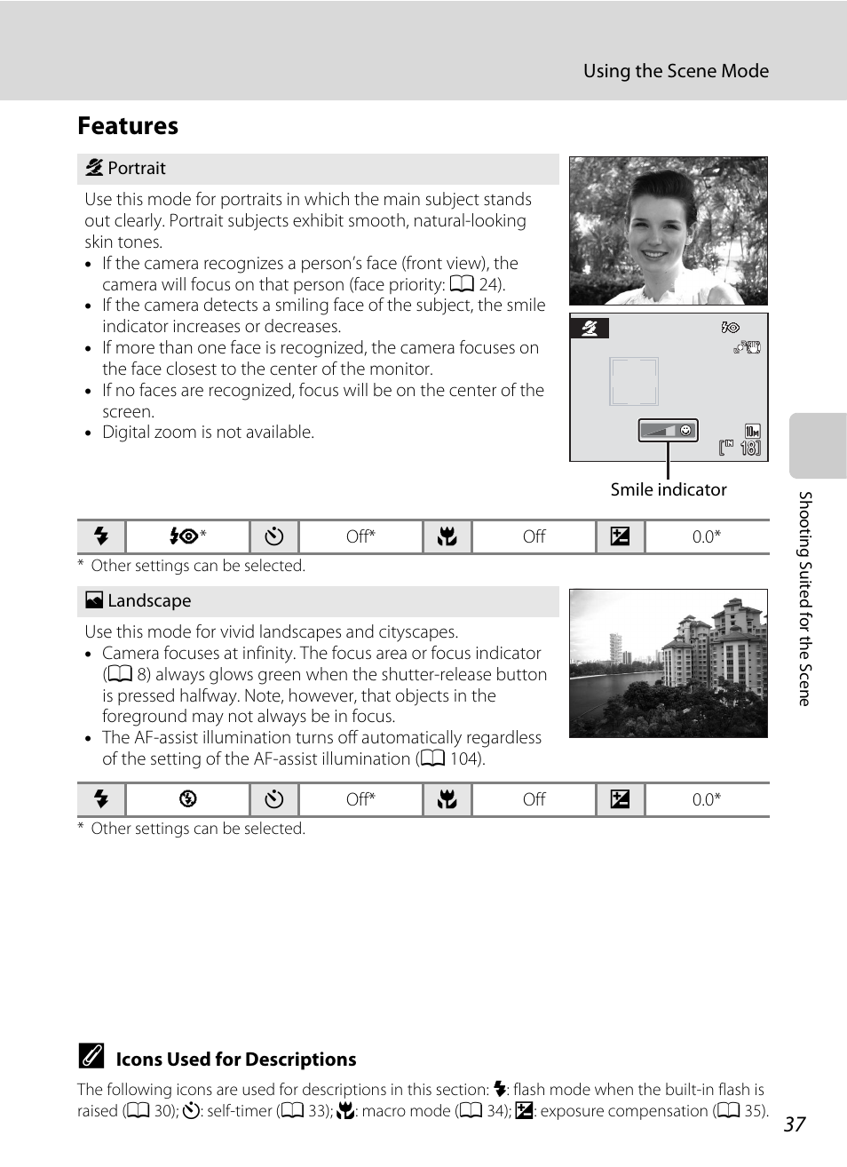 Features, A 37) | Nikon Coolpix L100 User Manual | Page 49 / 148