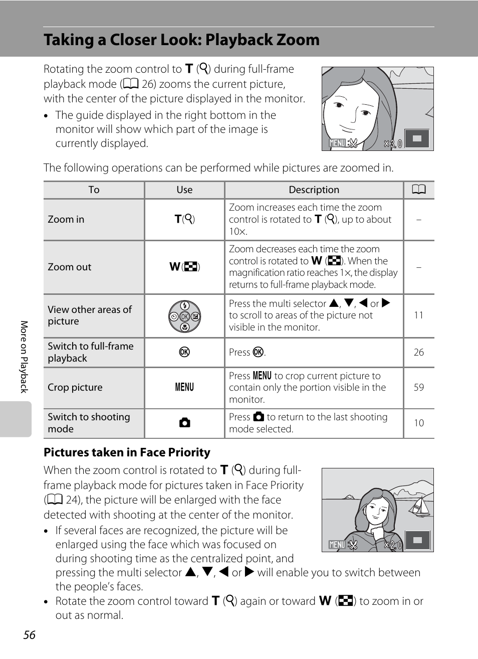 Taking a closer look: playback zoom | Nikon Coolpix L100 User Manual | Page 68 / 148