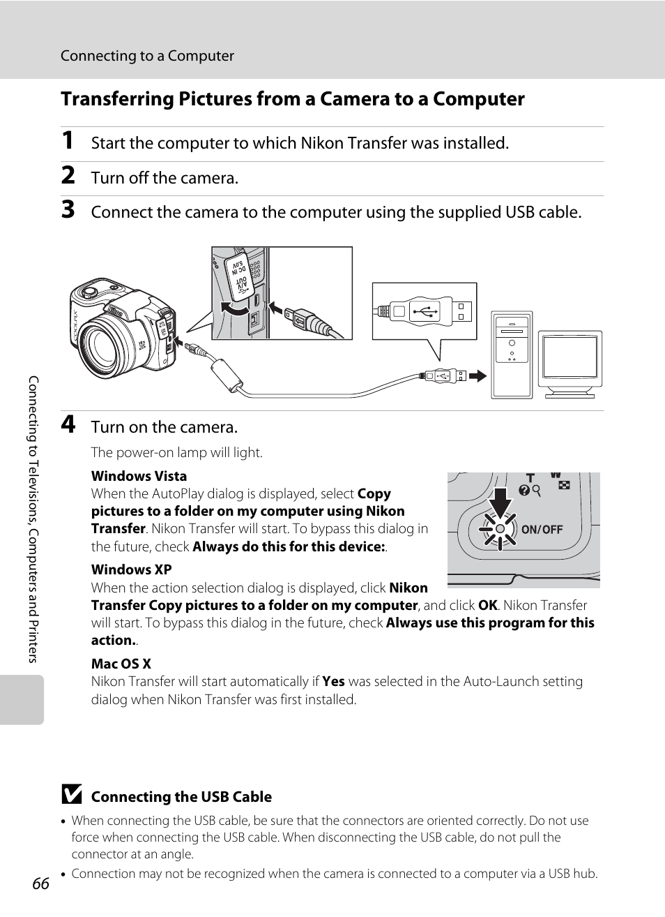 Transferring pictures from a camera to a computer | Nikon Coolpix L100 User Manual | Page 78 / 148