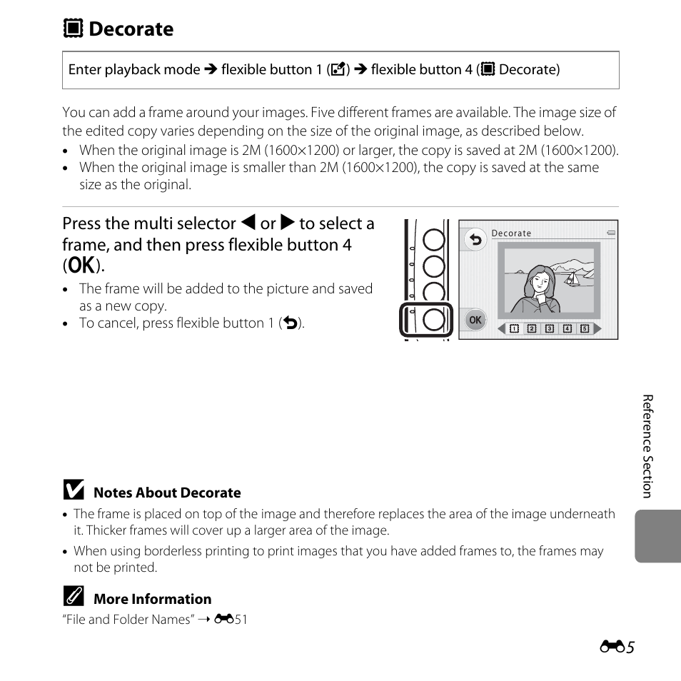 Decorate, A decorate | Nikon Coolpix S30 User Manual | Page 111 / 194