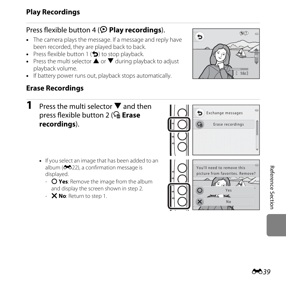 Erase recordings | Nikon Coolpix S30 User Manual | Page 145 / 194